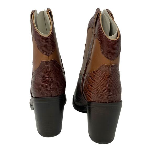 Marc Fisher Gona Brown Western Bootie Size 8 NWT $239 MSRP - Picture 6 of 7